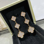 ¡®Lumi¡¯CLOVER 3 MOTIFS DIAMOND PAVED ROSE GOLD EARRINGS