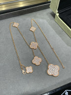 ¡®Lumi¡¯CLOVER 6 MOTIF DIAMOND PAVED NECKLACE