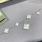 ¡®Lumi¡¯CLOVER 5 MOTIF WHITE MOP SILVER BRACELET