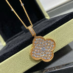 ¡®Lumi¡¯CLOVER 25MM LARGE PEDANT DIAMOND PAVED LONG NECKLACE