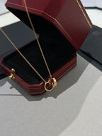 ¡®Lumi¡¯LOVE NECKLACE DOUBLE RING PINK GOLD
