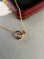 ¡®Lumi¡¯LOVE NECKLACE DOUBLE RING PINK GOLD