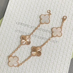 [Lumi jewelry]CLOVER WHITE PEARL MOP 5 MOTIF BRACELET COLLECTION