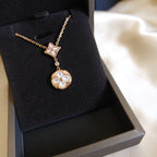 ¡®Lumi¡¯STAR AND SUN WHITE MOP 2 MOTIF PINK GOLD NECKLACE