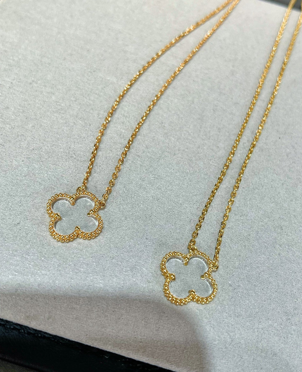 ¡®Lumi¡¯CLOVER ROCK CRYSTAL ROSE GOLD NECKLACE