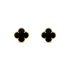 ¡®Lumi¡¯CLOVER MEDIUM 1 MOTIFS  ONYX STUD EARRINGS