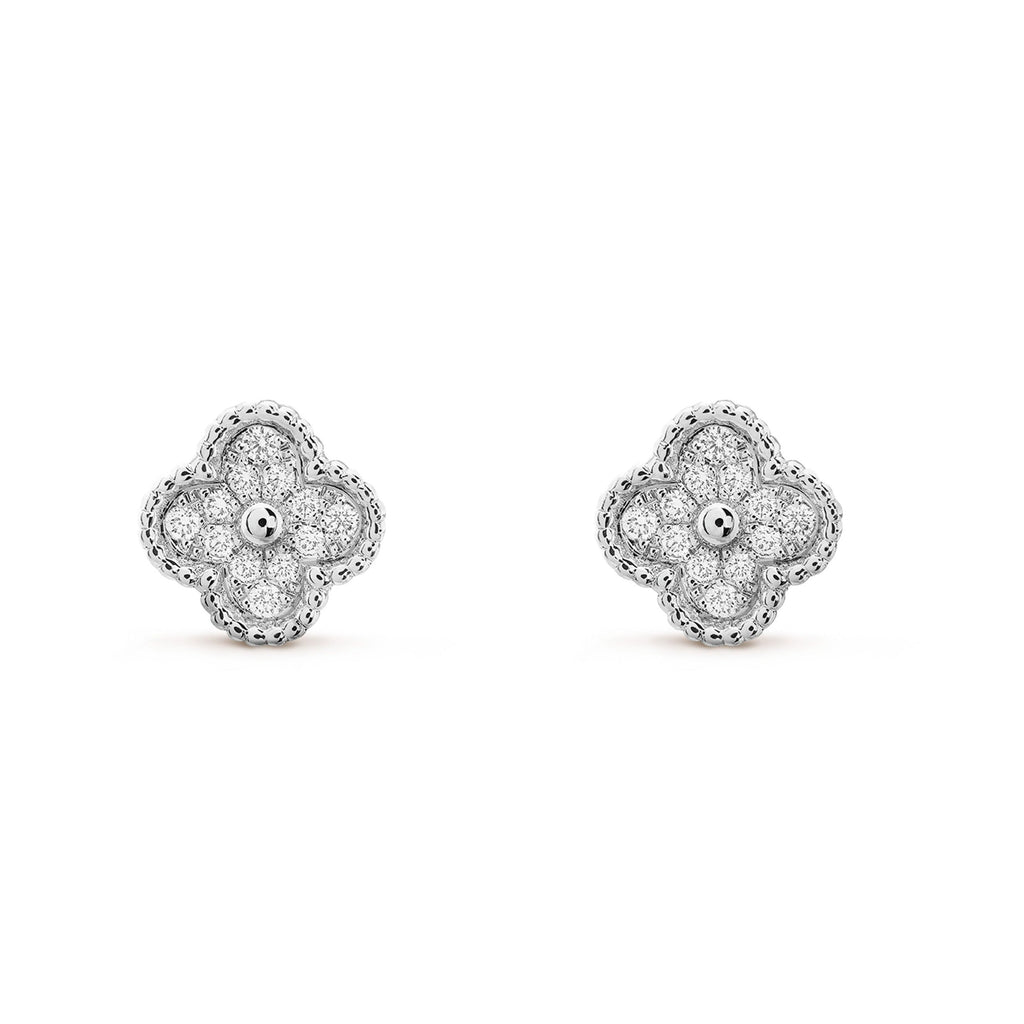 ¡®Lumi¡¯CLOVER MINI DIAMOND STUD EARRINGS