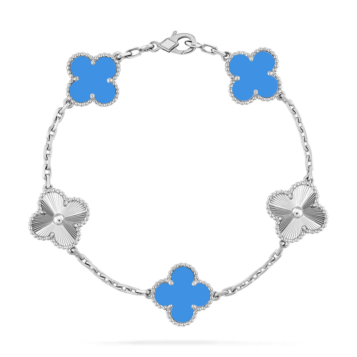 [Lumi]New  CLOVER 5 MOTIF BLUE AGATE BRACELET COLLECTION