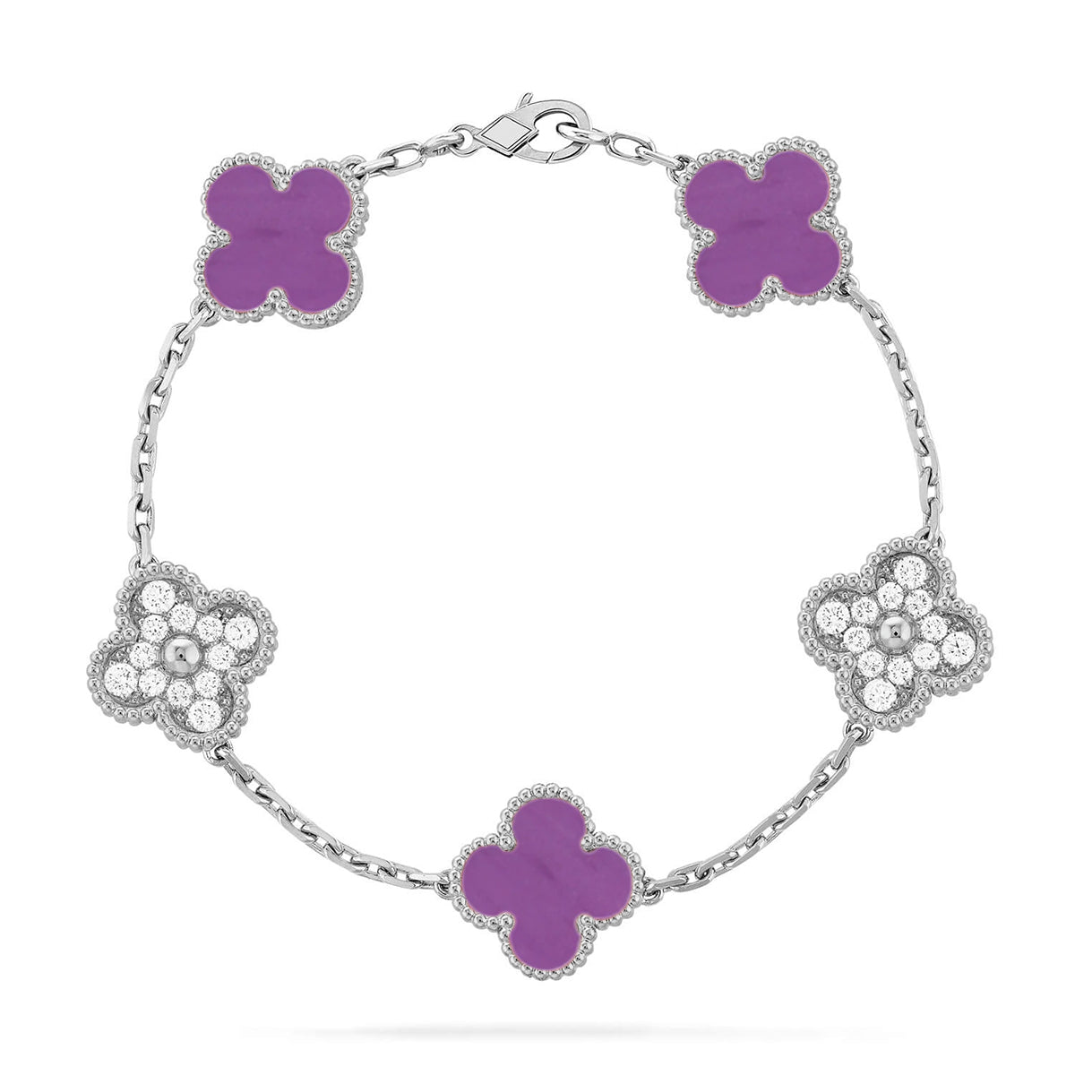 [Lumi]New  CLOVER 5 MOTIF VIOLET BRACELET COLLECTION
