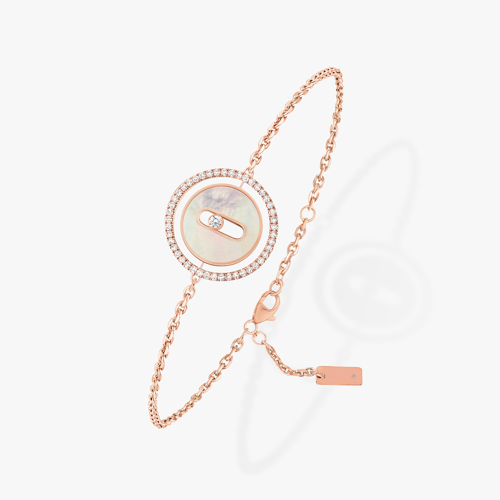 [Imperial] MOVE WHITE MOTHER OF PEARL PINK GOLD DIAMOND BRACELET