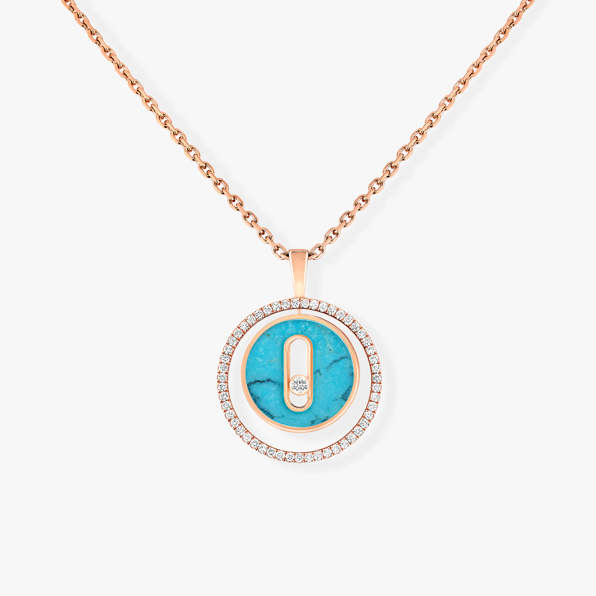 [Imperial] MOVE 1 DIAMOND TURQUOISE PINK GOLD DIAMOND NECKLACE