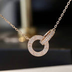 ¡®Lumi¡¯LOVE 7.6MM NECKLACE ROSE GOLD AND SILVER  FULL DIAMOND