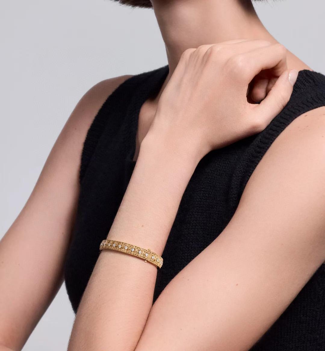 [Lumi Jewelry]2026 WOVEN-PATTERN BRACELET SET WITH FULL DIAMOND INLAY THREE-COLORS