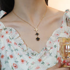 ¡®Lumi¡¯STAR AND SUN ONYX PINK GOLD NECKLACE