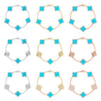 [Lumi jewelry] CLOVER 5 MOTIF TURQUOISE BRACELET COLLECTION