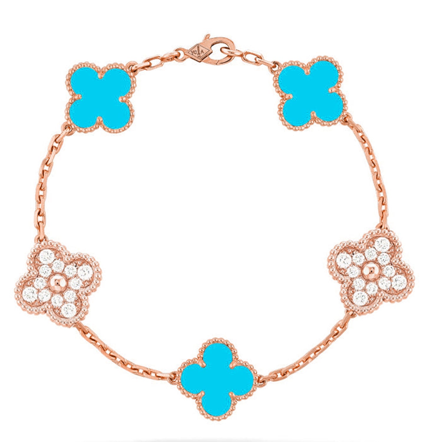 [Lumi jewelry] CLOVER 5 MOTIF TURQUOISE BRACELET COLLECTION