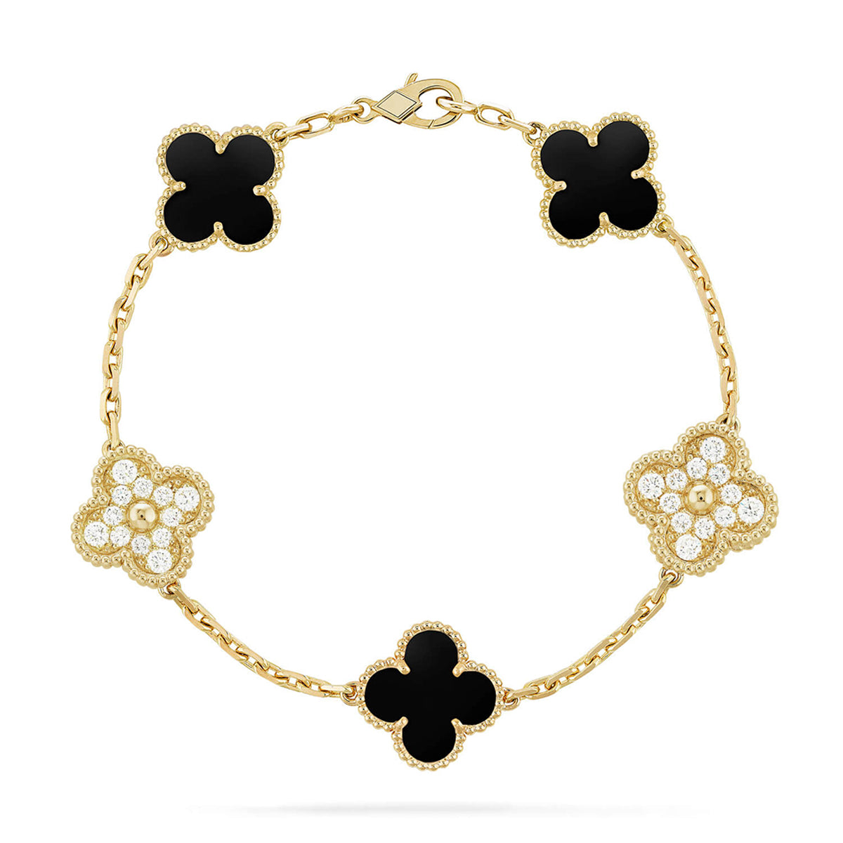 [Lumi]New  CLOVER 5 MOTIF ONYXS BRACELET COLLECTION