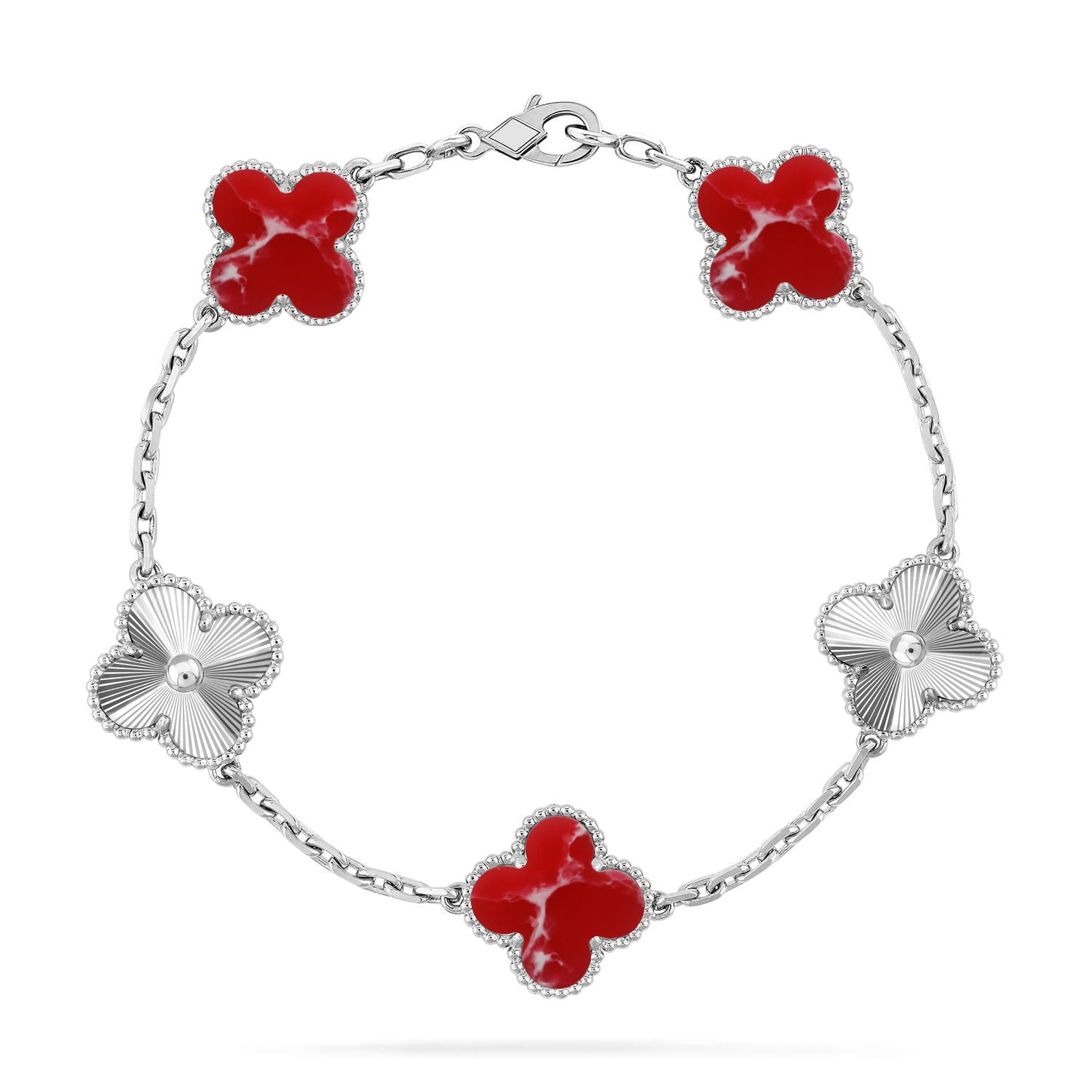 [Lumi]New CLOVER 5 MOTIF RED PATTERN BRACELET COLLECTION