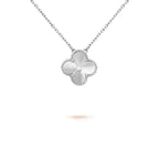 ¡®Lumi¡¯CLOVER  15MM DIAMOND LASER NECKLACE SILVER