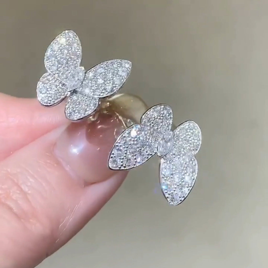 ¡®Lumi¡¯TWIN SILVER BUTTERFLY DIAMOND RING