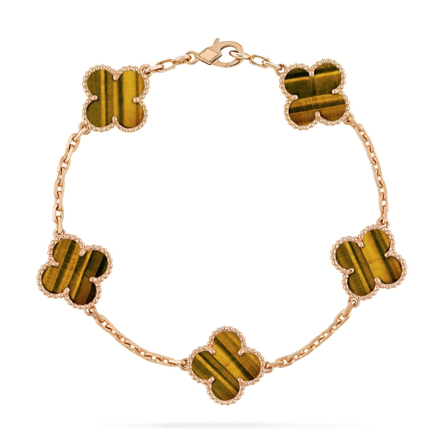 [Lumi jewelry] CLOVER 5 MOTIFS TIGER EYE BRACELET COLLECTION