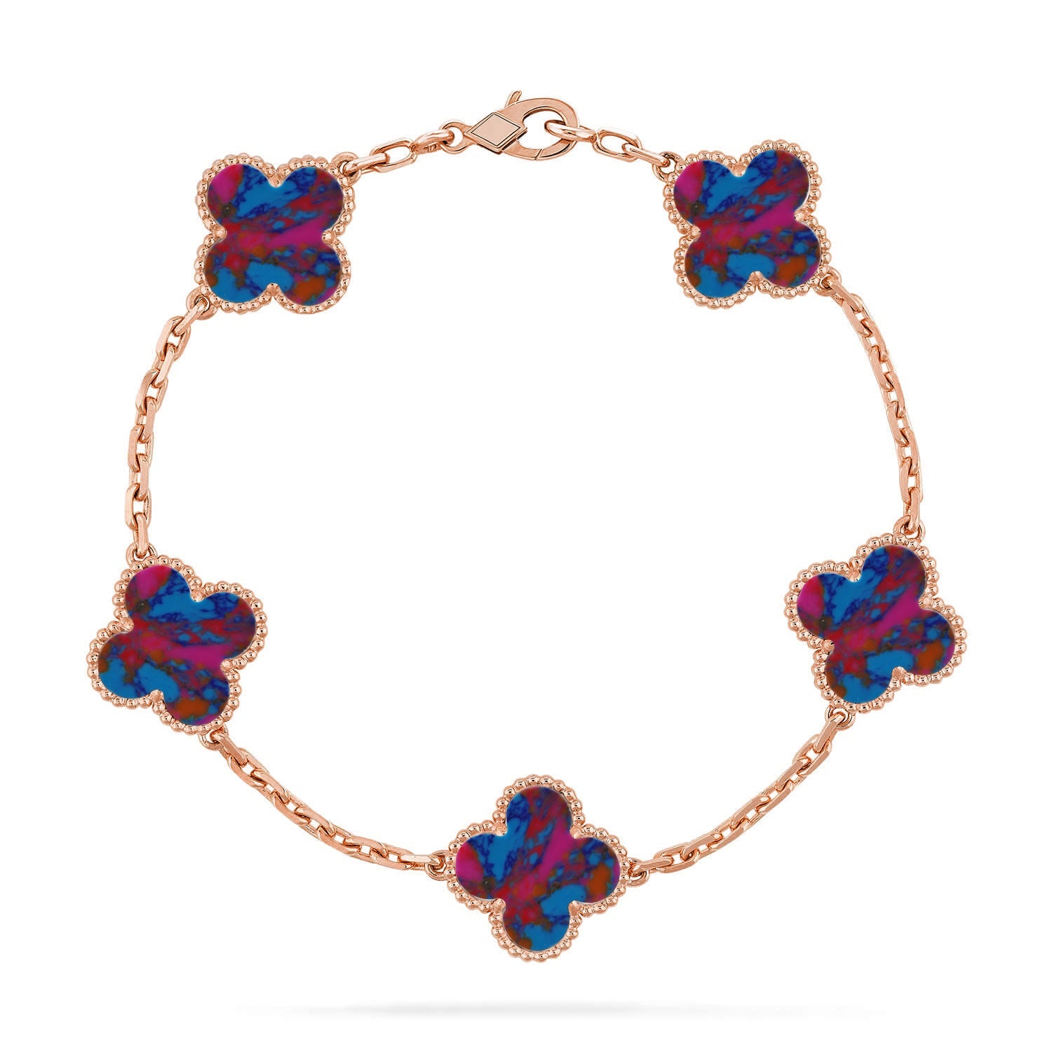 [Lumi jewelry]CLOVER 5 MOTIF COLOR GEMSTONES BRACELET COLLECTION