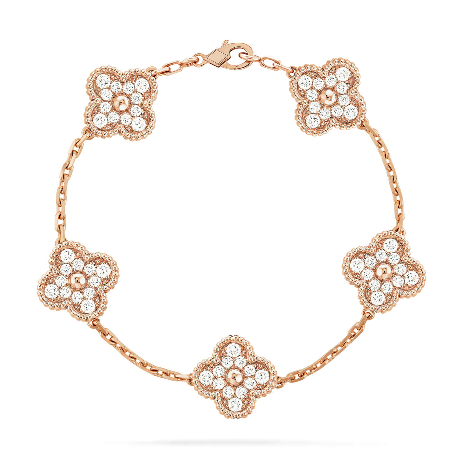 [Lumi]New  CLOVER 5 MOTIF FULL DIAMOND BRACELET COLLECTION