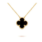 ¡®Lumi¡¯CLOVER 15MM BLACK ONYX SINGLE FLOWER NECKLACE