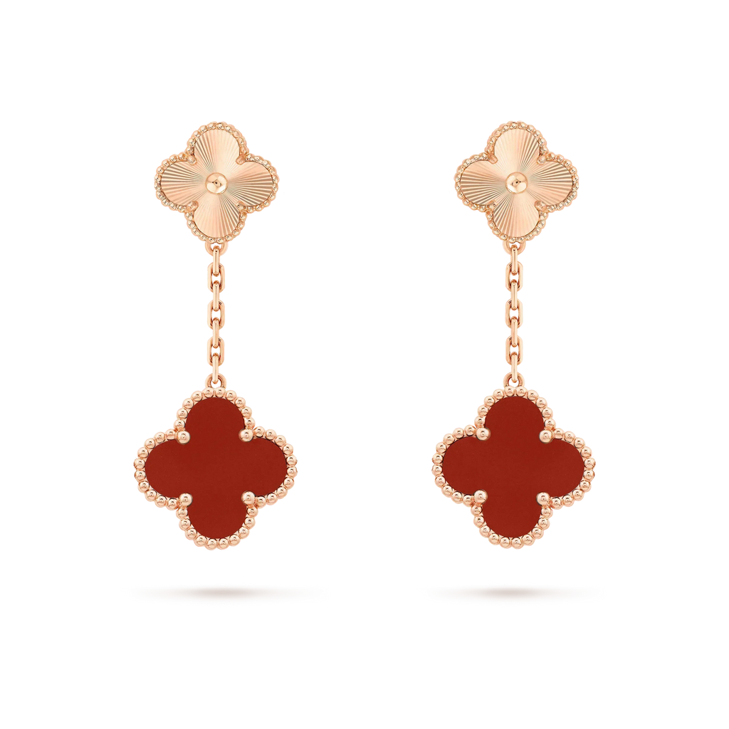 ¡®Lumi¡¯CLOVER 2 MOTIF  LASER CARNELIAN EARRINGS