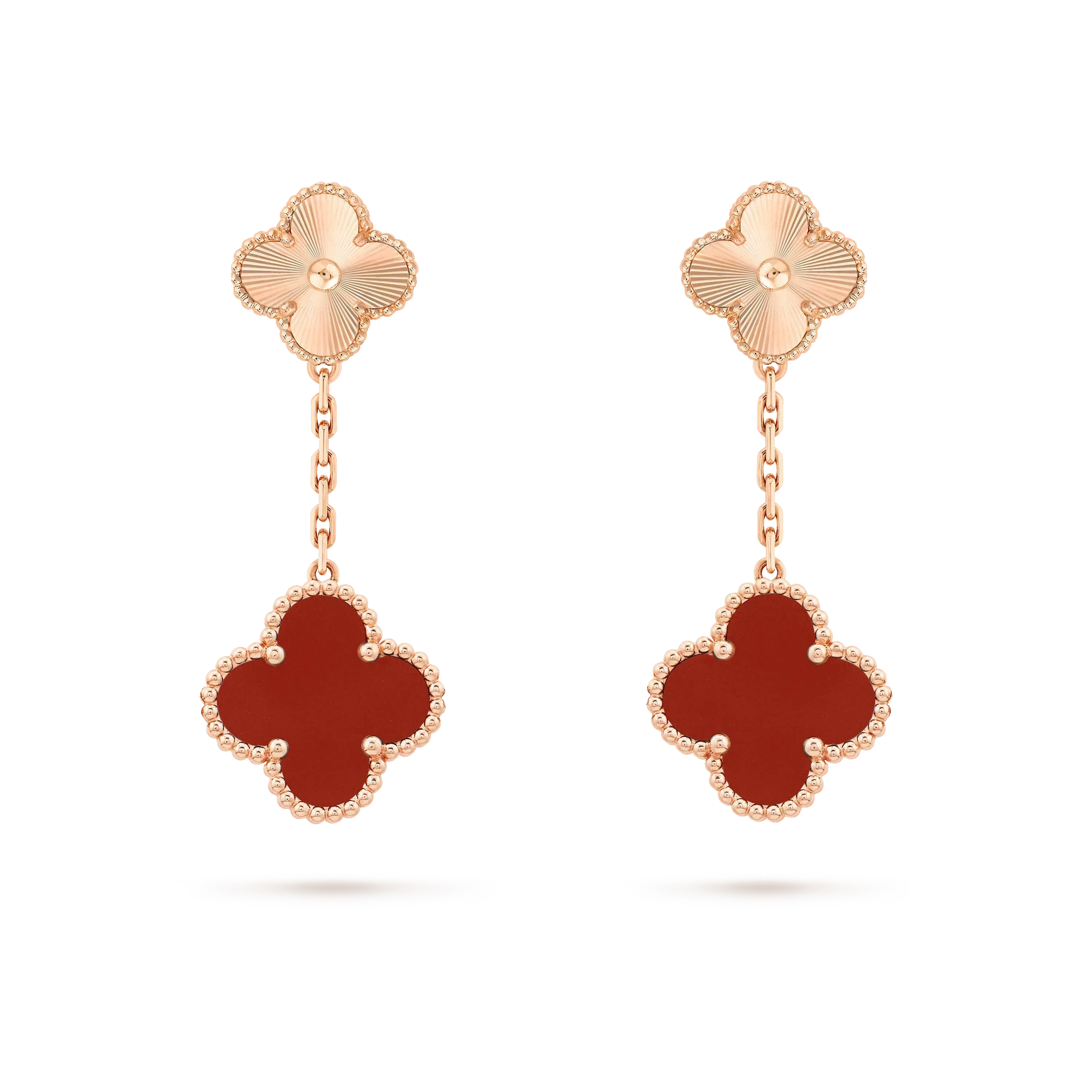 ¡®Lumi¡¯CLOVER 2 MOTIF  LASER CARNELIAN EARRINGS