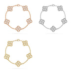 [Lumi jewelry] CLOVER 5 MOTIF FULL DIAMOND BRACELET COLLECTION