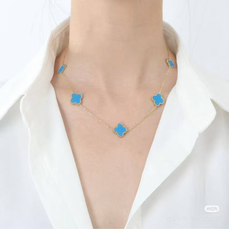 ¡®Lumi¡¯CLOVER 10 MOTIFS Turquoise EYE NECKLACE