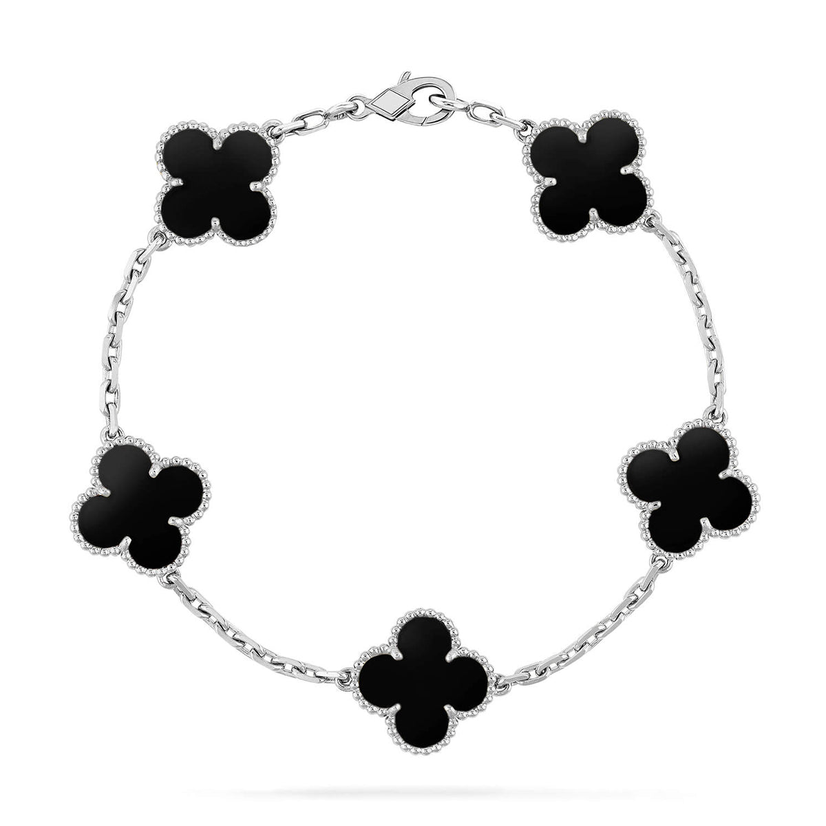 [Lumi jewelry] CLOVER 5 MOTIF ONYXS BRACELET COLLECTION