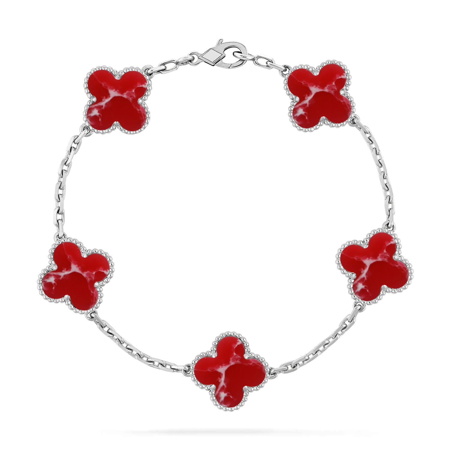 [Lumi]New CLOVER 5 MOTIF RED PATTERN BRACELET COLLECTION