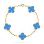 [Lumi jewelry] CLOVER 5 MOTIF BLUE AGATE BRACELET COLLECTION