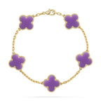 [Lumi jewelry]CLOVER 5 MOTIF LIGHT PURPLE BRACELET COLLECTION