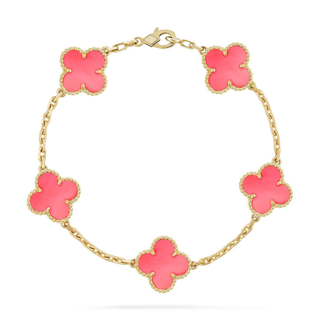 [Lumi]New  CLOVER 5 MOTIFS  PINK MOP BRACELET COLLECTION