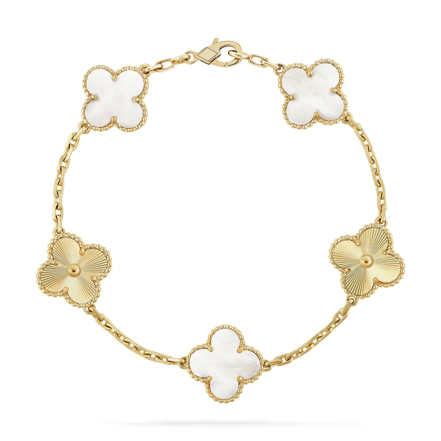 [Lumi]New CLOVER WHITE PEARL MOP 5 MOTIF BRACELET COLLECTION