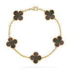 [Lumi jewelry] CLOVER 5 MOTIF GRAY MOP BRACELET COLLECTION