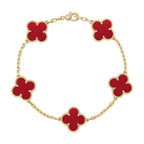 [Lumi]New  CLOVER 5 MOTIF RED CORNELIAN BRACELET COLLECTION