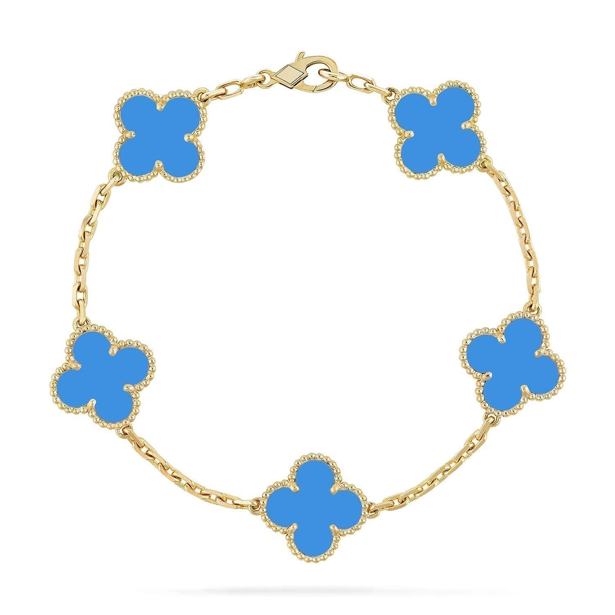 [Lumi]New  CLOVER 5 MOTIF BLUE AGATE BRACELET COLLECTION