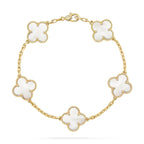 [Lumi]New CLOVER WHITE PEARL MOP 5 MOTIF BRACELET COLLECTION