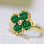 ¡®Lumi¡¯CLOVER MALACHITE RING GOLD DIAMOND
