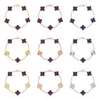 [Lumi jewelry]CLOVER 5 MOTIF COLOR GEMSTONES BRACELET COLLECTION