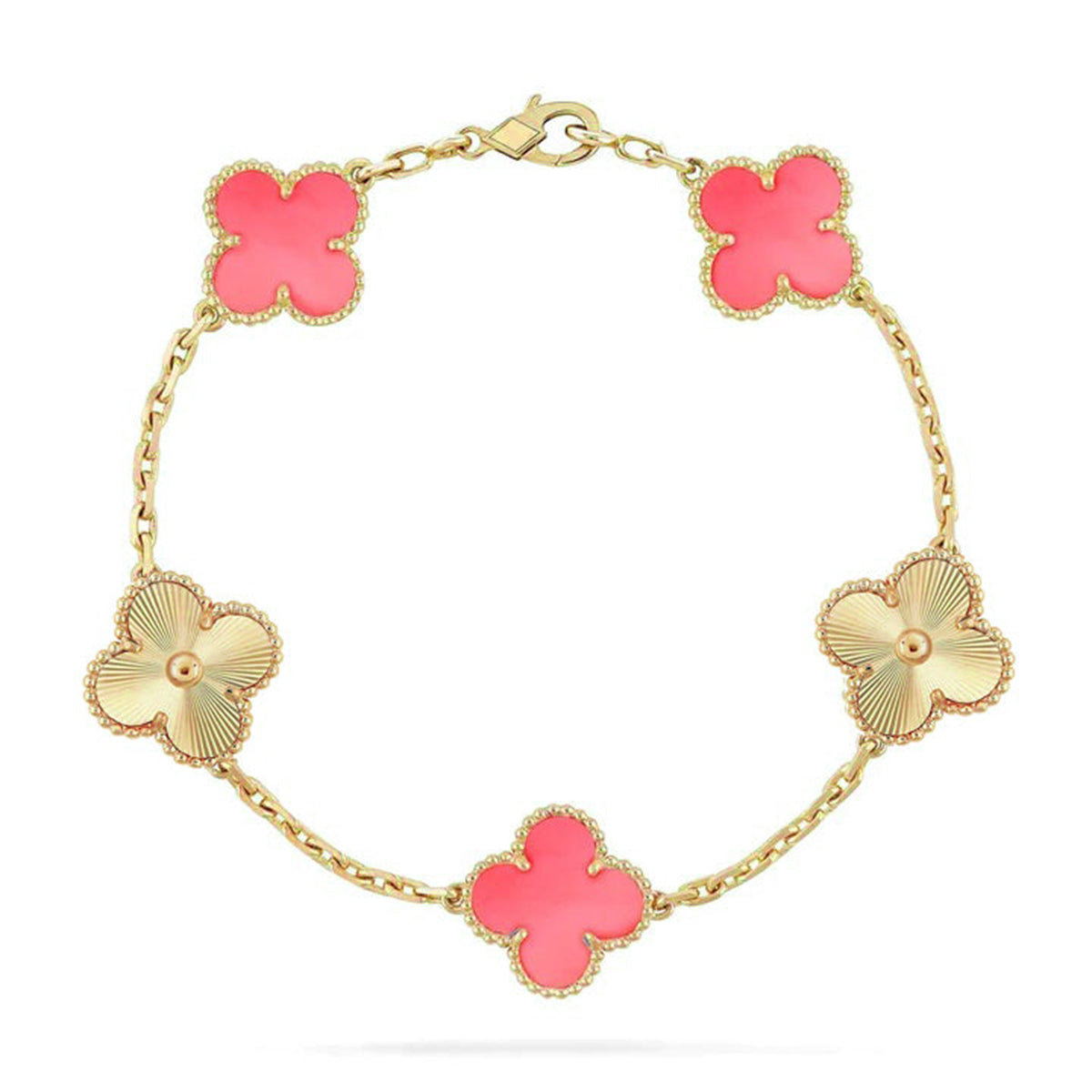 [Lumi jewelry] CLOVER 5 MOTIFS  PINK MOP BRACELET COLLECTION