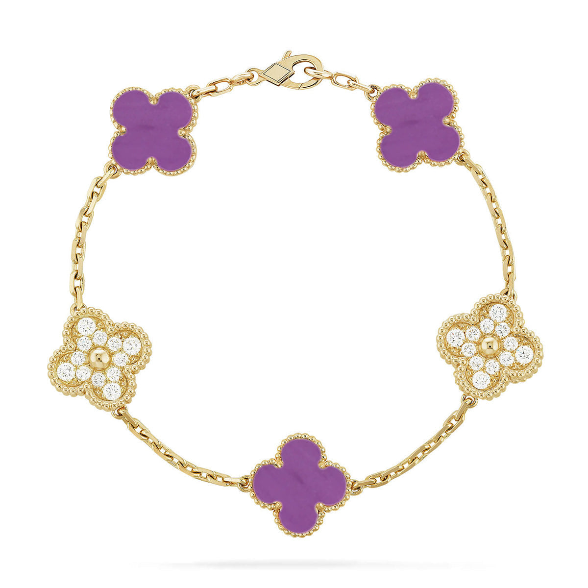 [Lumi]New  CLOVER 5 MOTIF VIOLET BRACELET COLLECTION