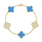 [Lumi]New  CLOVER 5 MOTIF BLUE AGATE BRACELET COLLECTION