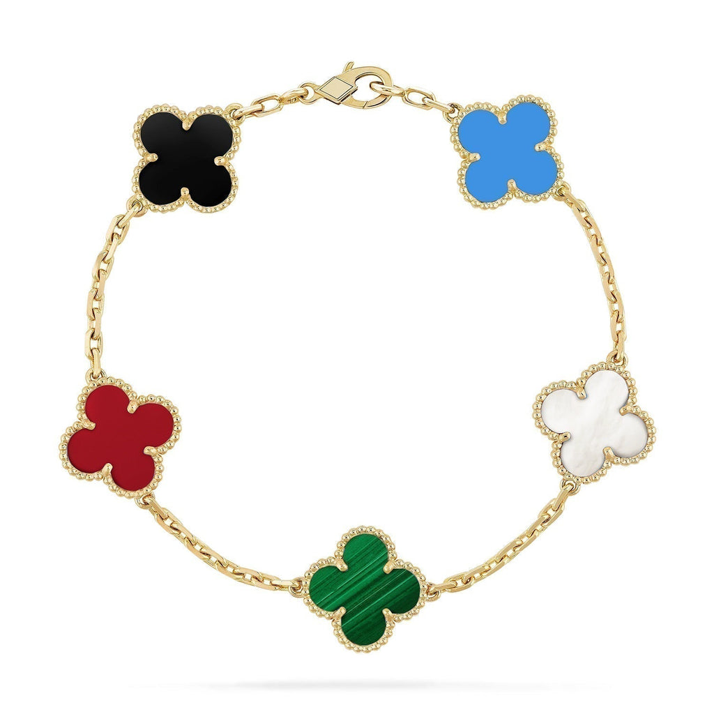 [Lumi jewelry]CLOVER 5 MOTIFS MULTICOLOR BRACELET