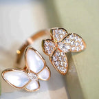 ¡®Lumi¡¯TWIN BUTTERFLY DIAMOND MOP RING