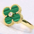 ¡®Lumi¡¯CLOVER MALACHITE RING GOLD DIAMOND